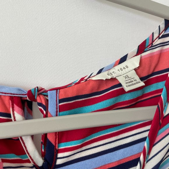 EST. 1946 Womens Multicolor Slit Sleeve Round Neck Striped Blouse Top Size XL - Picture 5 of 13